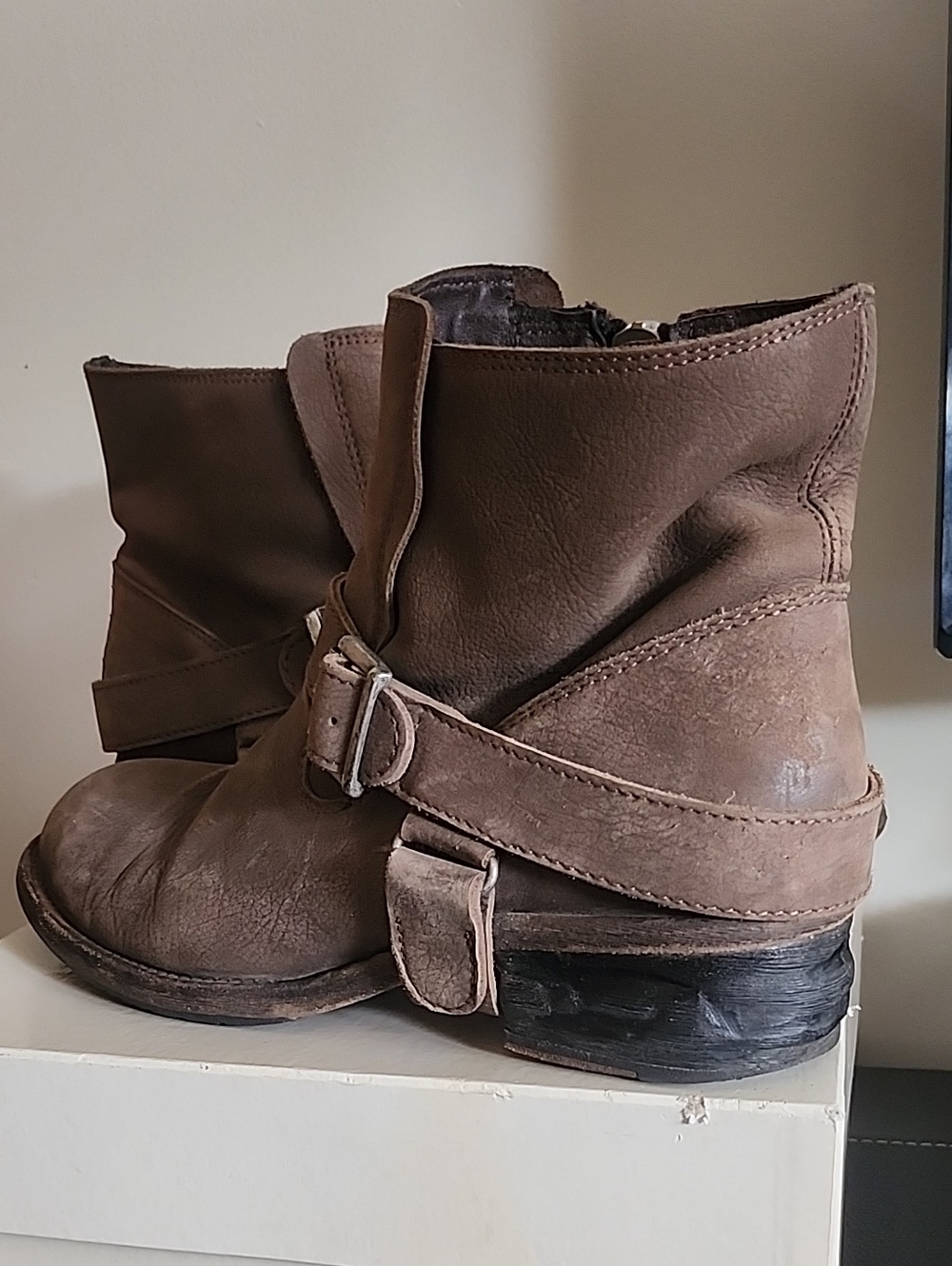 All Saints Brown Jules Biker Boots